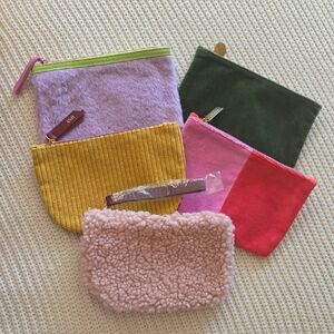 Fuzzy Ipsy Cosmetic Bag Lot Of 5